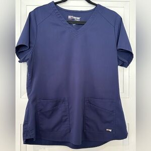 Grey’s Anatomy by Barco L Navy V-Neck Scrub Top